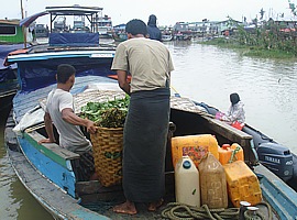 mit dem Boot weiter nach Shwe Kyune Tar (noch einmal 4 Stunden)